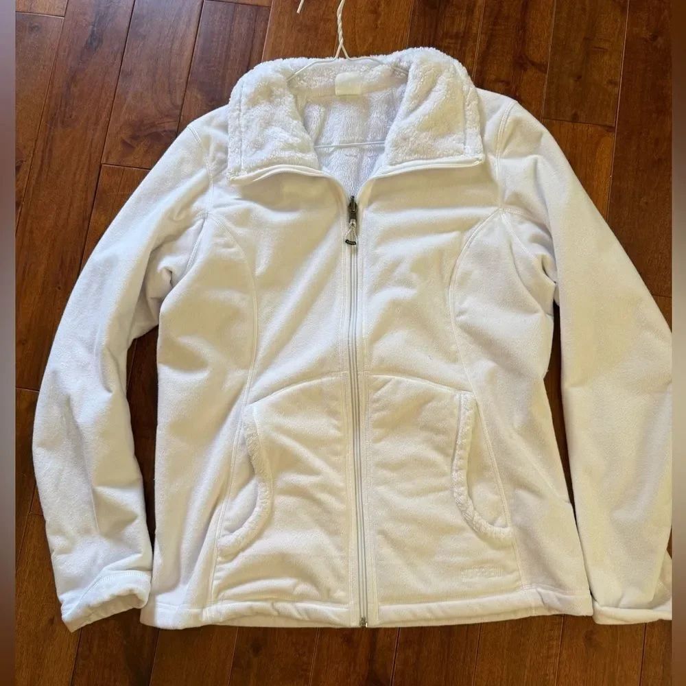 Koppen white Fleece style zip Jacket size small